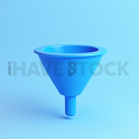 3D Funnel Icon Electric Blue series 698