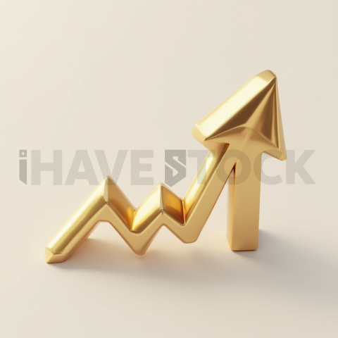 3D Growth Arrow Gold Metallic series 663