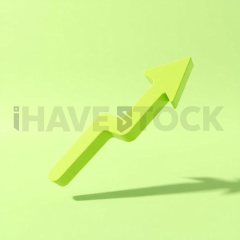 3D Growth Arrow Lime Green series 647
