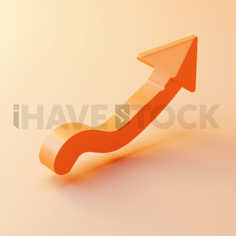 3D Growth Arrow Sunset Orange series 637