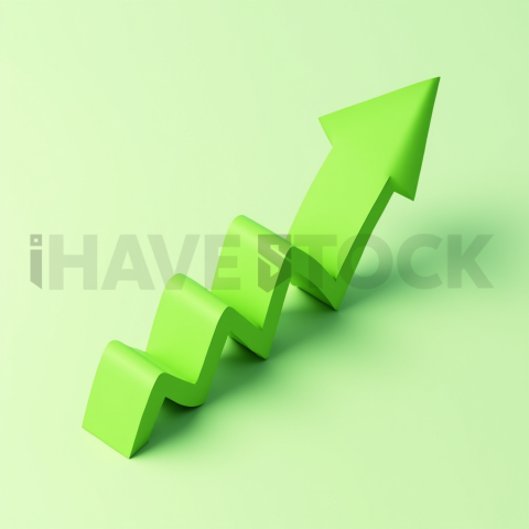 3D Growth Arrow Lime Green series 604