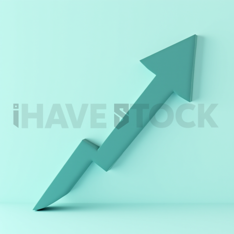 3D Growth Arrow Teal Glossy series 612