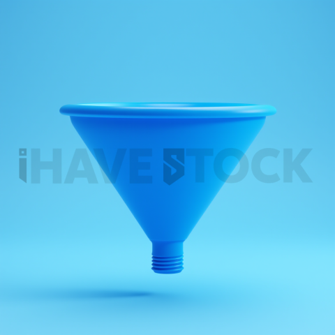 3D Funnel Icon Electric Blue series 586