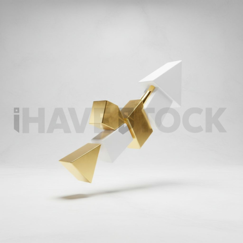 3D Growth Arrow Gold Metallic series 552