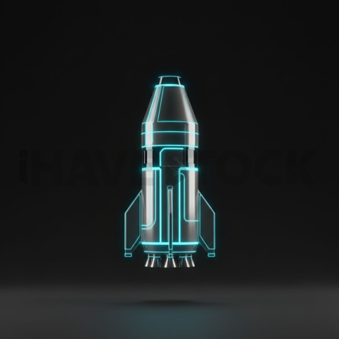 3D Rocket Booster Cyan Neon series 554