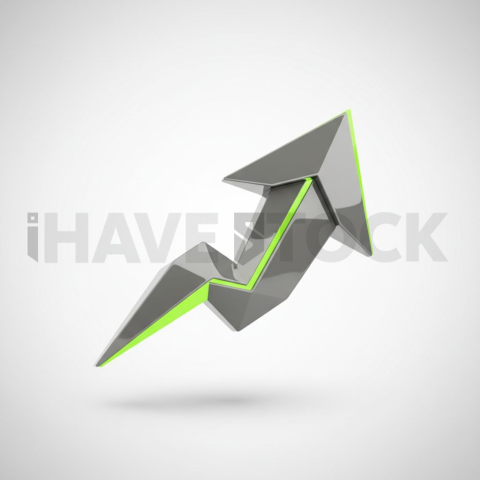 3D Growth Arrow Lime Green series 547