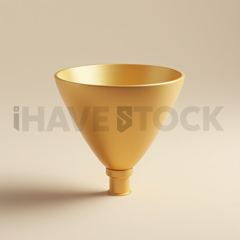 3D Funnel Icon Gold Metallic series 538