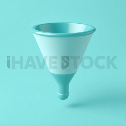 3D Funnel Icon Teal Glossy series 539