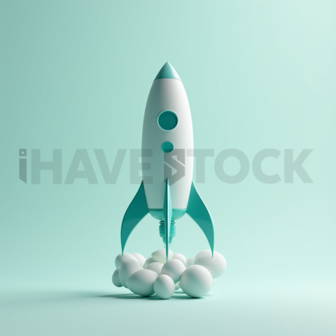 3D Rocket Booster Teal Glossy series 535