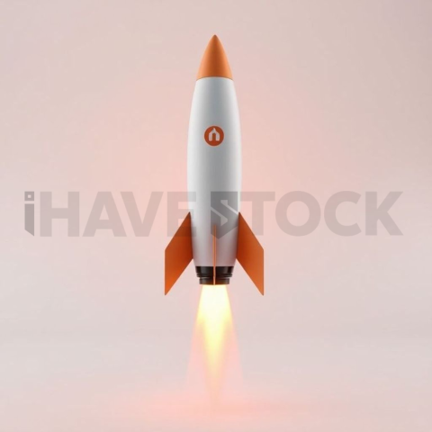 3D Rocket Booster Sunset Orange series 537