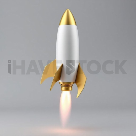 3D Rocket Booster Gold Metallic series 853
