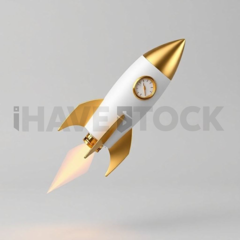 3D Rocket Booster Gold Metallic series 845
