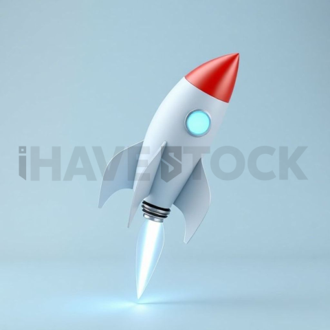 3D Rocket Booster Cyan Neon series 846