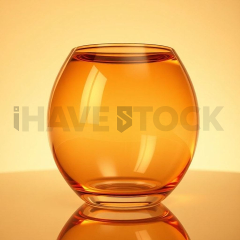 Glass Refractions in Amber 3D Render – Premium AI Stock Background