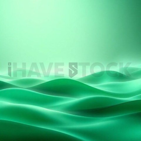 Gradient Fields in Emerald Fluid Style – Premium AI Stock Background