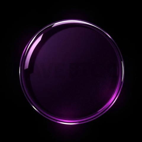 Glass Highlight Badge Magenta Subtle Glow Dark Glassmorphism Element 2025 – 8K