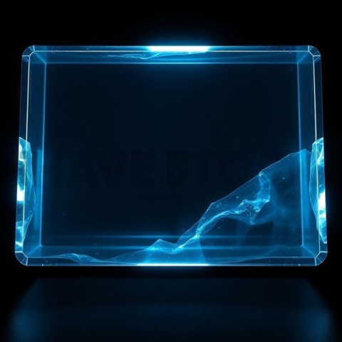 Glassmorphism UI Block Cyan Medium Glow Dark Glassmorphism Element 2025 – 8K