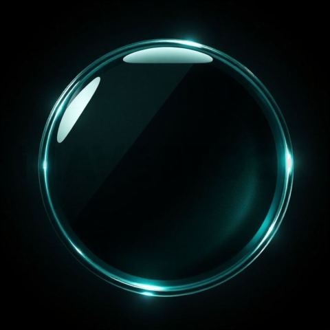 Glass Highlight Badge Emerald Subtle Glow Dark Glassmorphism Element 2025 – 8K