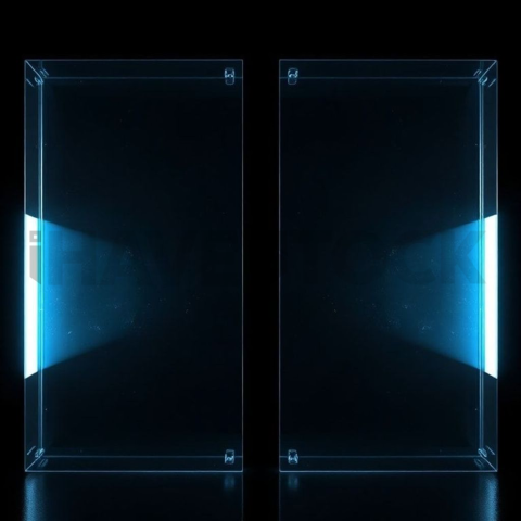 Glass Panel Divider Cyan Medium Glow Dark Glassmorphism Element 2025 – 8K