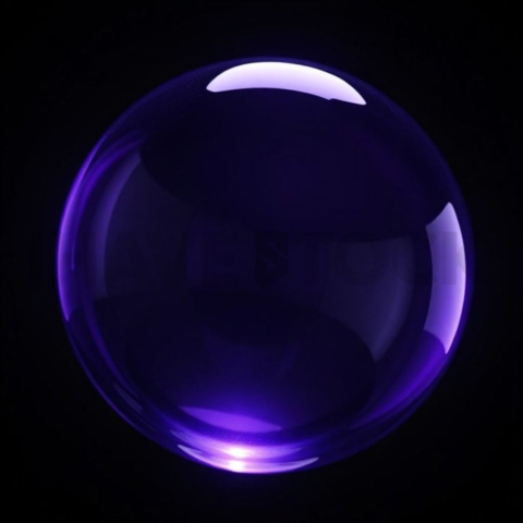 Circular Glass Orb Purple Strong Glow Dark Glassmorphism Element 2025 – 8K