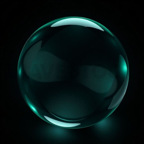 Circular Glass Orb Emerald Medium Glow Dark Glassmorphism Element 2025 – 8K