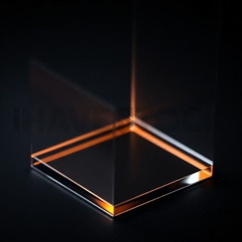 Blurred Glass Widget Amber Strong Glow Dark Glassmorphism Element 2025 – 8K