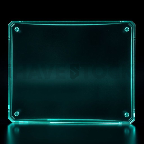 Glass Panel Card Emerald Strong Glow Dark Glassmorphism Element 2025 – 8K