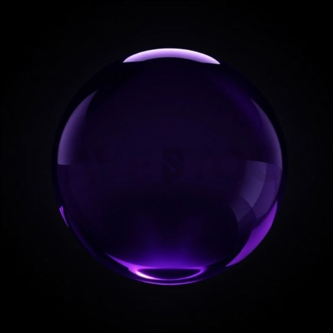 Circular Glass Orb Purple Subtle Glow Dark Glassmorphism Element 2025 – 8K