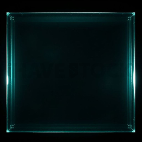 Glass Panel Frame Emerald Strong Glow Dark Glassmorphism Element 2025 – 8K