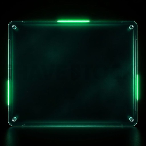 Glass Panel Card Green Neon Subtle Glow Dark Glassmorphism Element 2025 – 8K