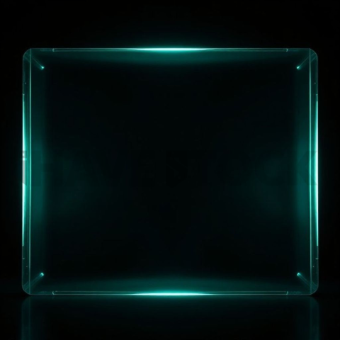 Glass Panel Card Emerald Subtle Glow Dark Glassmorphism Element 2025 – 8K